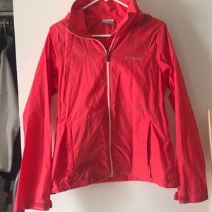Coral Columbia rain jacket